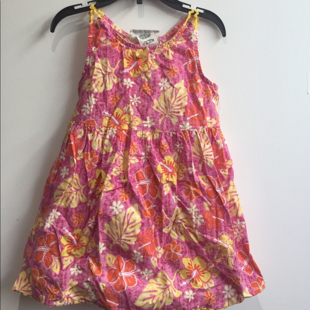 Swat pink and yellow floral tank dress size 5